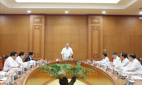 Tổng Bí thư Tô Lâm làm việc với Thường trực các Tiểu ban Đại hội XIV của Đảng