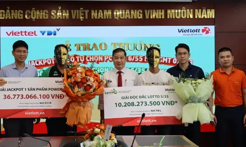 Vietlott trao giải jackpot 1 power 6/55 và độc đắc lotto 5/35 đến 2 thuê bao Viettel