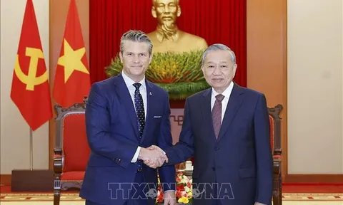 Tổng Bí thư Tô Lâm tiếp Bộ trưởng Bộ Chiến tranh Hoa Kỳ Pete Hegseth