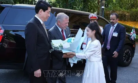 Chủ tịch nước Lương Cường chủ trì lễ đón chính thức Quốc vương Jordan