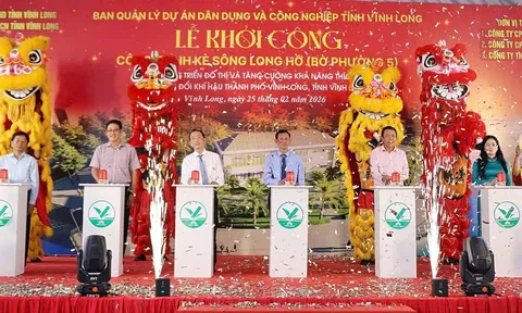 Vĩnh long: Khởi công gói thầu công trình kè sông Long Hồ, vốn đầu tư hơn 224 tỷ đồng