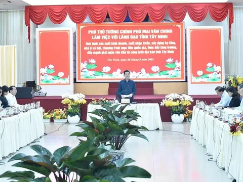 Phó Thủ tướng Mai Văn Chính: Tây Ninh cần tháo gỡ hết khó khăn, phấn đấu đạt kết quả cao nhất về kinh tế-xã hội