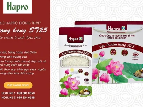 Gạo Hapro Thượng hạng ST25 đạt Top 2 “Hàng Việt Nam được người tiêu dùng yêu thích” năm 2025